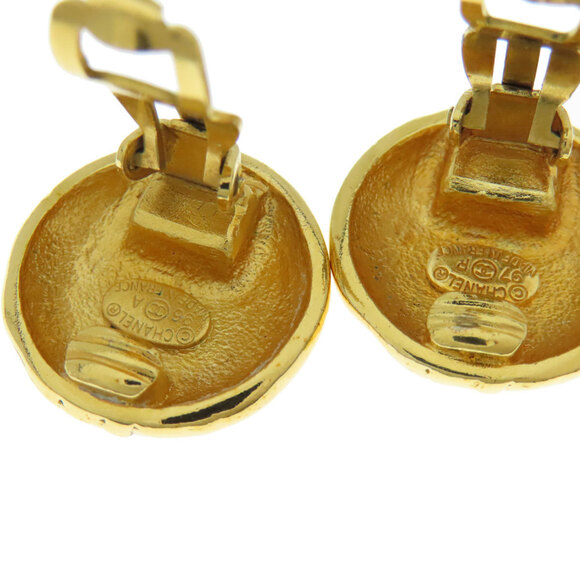 CHANEL Gold Logo Earrings - Picture 4 of 8